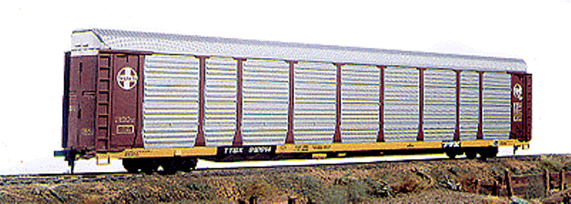 Walthers 4812 - Thrall 89' Bi-Level Enclosed Auto Carrier, ATSF