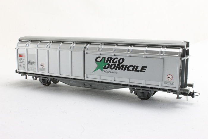 Roco 46942 - Hbbillns, SOS 2000, Schweiz, SBB, Schiebewandwagen, grau, Waende alu, 'Cargo Domicile'