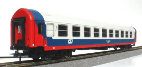Xenia 74669 - Y-Wagen, 2.Kl. CD blau-rot-weiss, Ep.V. (Basis Sachsenmodell)
