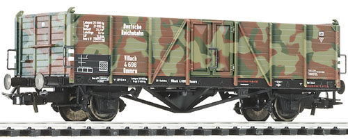 Liliput 221 797 - Offener Güterwagen, ohne Bremserhaus,Tarnanstrich, DR, Ep. II.1